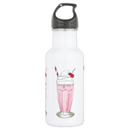Roze aardbei Ice Cream Shake Milkshake Dessert Waterfles