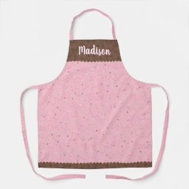 Roze aardbei ijs schort