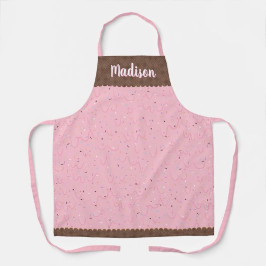 Roze aardbei ijs schort (Voorkant)