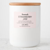 Roze Aardbei Jam Keuken Pantry Mason Jar Voedselcontainer Etiket (Voorkant)