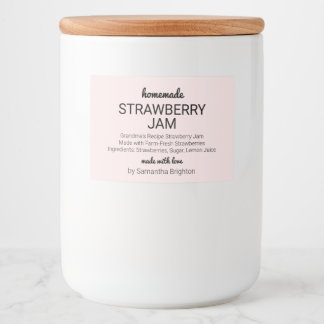 Roze Aardbei Jam Keuken Pantry Mason Jar Voedselcontainer Etiket