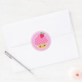 Roze Aardbei Kawaii Cupcake Stickers (Envelop)