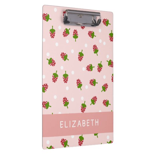 Roze aardbei Kawaii Girly Cute Aesthetic Pastel Klembord (Rechts)