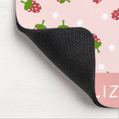 Roze aardbei Kawaii Girly Cute Aesthetic Pastel Muismat (Hoek)