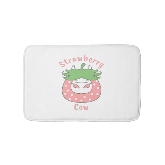 Roze Aardbei Koe Classic T-shirt Badmat (Voorkant)