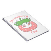 Roze Aardbei Koe Classic T-shirt Notitieboek (Rechterzijde)