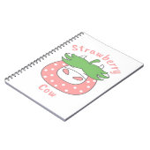 Roze Aardbei Koe Classic T-shirt Notitieboek (Linkerzijde)