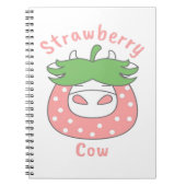 Roze Aardbei Koe Classic T-shirt Notitieboek (Voorkant)