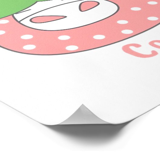 Roze Aardbei Koe Classic T-shirt Poster (Hoek)