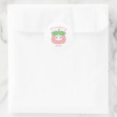 Roze Aardbei Koe Classic T-shirt Ronde Sticker (Tas)