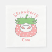 Roze Aardbei Koe Classic T-shirt Servet (Voorkant)