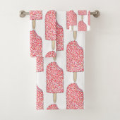 Roze aardbei Korstaart Ice Cream Popsicle Pop Bad Handdoek (Insitu)