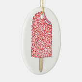 Roze aardbei Korstaart Ice Cream Popsicle Pop Keramisch Ornament (Rechts)