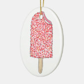 Roze aardbei Korstaart Ice Cream Popsicle Pop Keramisch Ornament (Links)