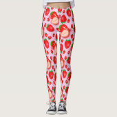 Roze aardbei leggings (Voorkant)