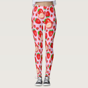 Roze aardbei leggings