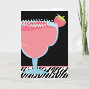 Roze Aardbei Margarita Drink Kaart