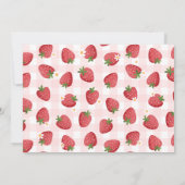 Roze Aardbei Meisje Foto Berry 1e verjaardag Kaart (Achterkant)