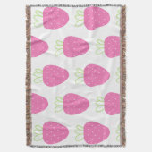 Roze Aardbei Minimalistische Waterverf Fruit Deken (Voorkant Verticaal)