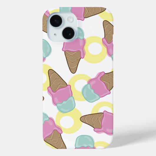 Roze aardbei Mint Summer Retro Ice Cream Casing Case-Mate iPhone Case (Achterkant)