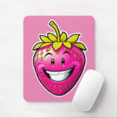 Roze aardbei muismat (Met muis)