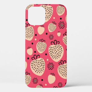 roze aardbei naadloos patroon Case-Mate iPhone case
