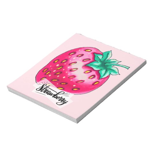 Roze aardbei notitieblok (Linkerzijde)
