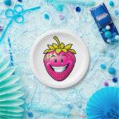 Roze aardbei papieren bordje (Feest)