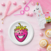 Roze aardbei papieren bordje (Feest)