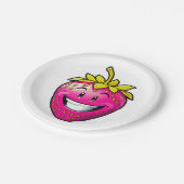 Roze aardbei papieren bordje (Gekanteld)