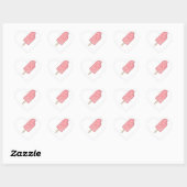 Roze aardbei Popsicle Valentijnsdag Ice Cream Hart Sticker (Vel)