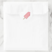 Roze aardbei Popsicle Valentijnsdag Ice Cream Hart Sticker (Tas)
