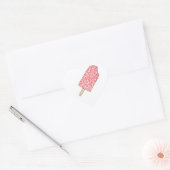 Roze aardbei Popsicle Valentijnsdag Ice Cream Hart Sticker (Envelop)