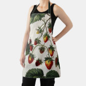  Roze Aardbei Print, Retro Aardbei Schort (Insitu)