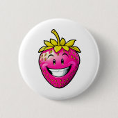 Roze aardbei ronde button 5,7 cm (Voorkant)