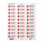 Roze aardbei | Roze Gingham Etiket (Full Sheet)
