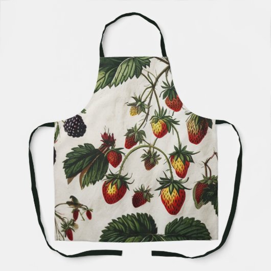 Roze Aardbei Schort - Retro Fruitprint Keuken (Voorkant)
