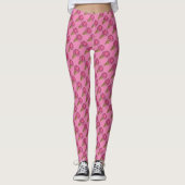 Roze aardbei Scoop Ice Cone Food Leggings (Voorkant)