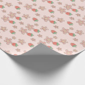 Roze Aardbei Spring thema Wrapping Paper Cadeaupapier (Hoek)