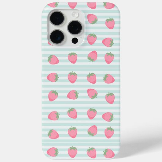 Roze Aardbei Strepen Case-Mate iPhone Case (Achterkant)