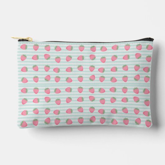 Roze Aardbei Strepen Etui (Voorkant)