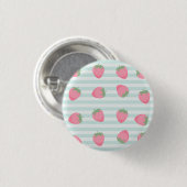 Roze Aardbei Strepen Ronde Button 3,2 Cm (Voorkant /achterkant)