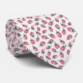 roze aardbei stropdas (Opgerold)