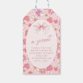 Roze Aardbei Sweet Baby Meisje Douche Dank u Cadeaulabel (Achterkant)