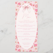 Roze Aardbei Sweet Berry Baby Meisje Douche Menu (Voorkant)