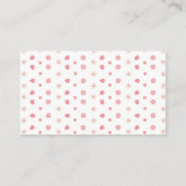 Roze Aardbei Sweet Book voor Baby Girl Shower Informatiekaartje (Achterkant)