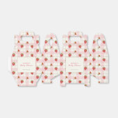 Roze Aardbei Sweet Gingham Baby shower Bedankdoosjes (Uitgevouwen)