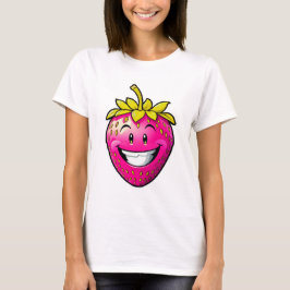 Roze aardbei t-shirt