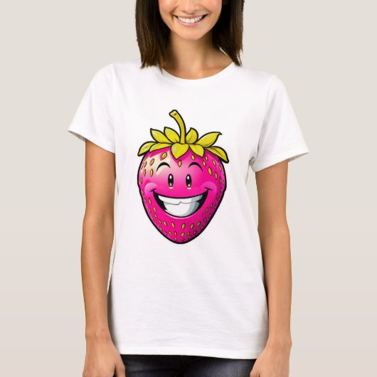Roze aardbei t-shirt (Voorkant)