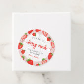 Roze Aardbei Verjaardag Hartelijk dank Bedankjes Labels (In situ)